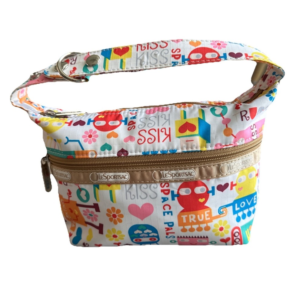 Lesportsac Robot Love Handle Bag Size 9" X5.5" X 3.5"